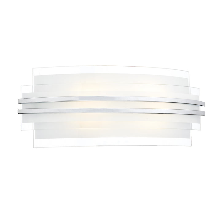 Sector Large Wall Light Frosted Glass Polished Chrome LED<br>White Frosted Glass