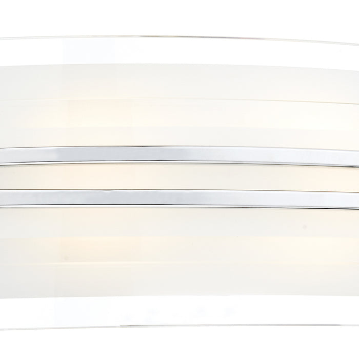 Sector Large Wall Light Frosted Glass Polished Chrome LED<br>White Frosted Glass