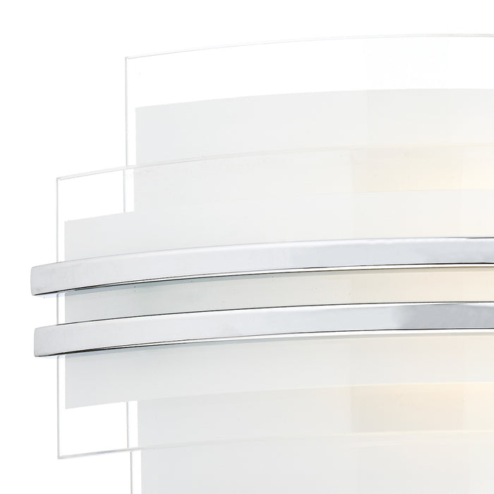 Sector Small Wall Light Frosted Glass Polished Chrome LED<br>White Frosted Glass