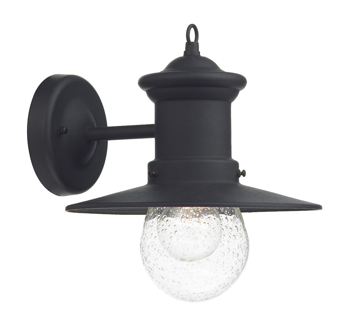 Sedgewick Outdoor Wall Light Black Glass IP44<br>Matt Black