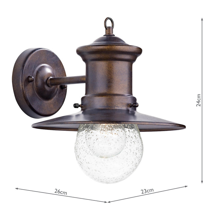 Sedgewick Outdoor Wall Light Bronze Glass IP44<br>Matt Bronze