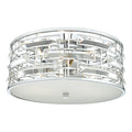 Seville 3 Light Flush Polished Chrome Crystal With Diffuser<br>Polished Chrome
