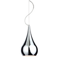 Smooth Chrome Pendant with White Inner