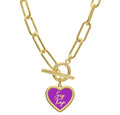 Sorority Enameled Heart Charm Toggle Necklace - Sigma Kappa