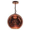 Speckle 1 Light Electro Plated Pendant Copper Finish<br>Copper Glass