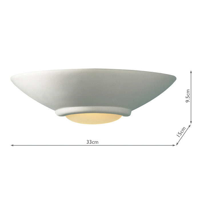 Stella Wall Light White Unglazed Ceramic Glass<br>White Ceramic