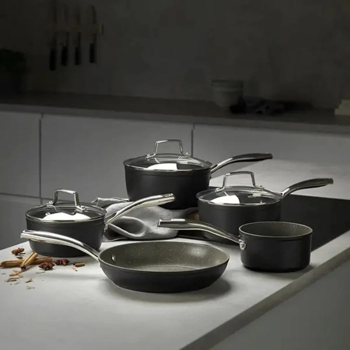 Stellar SPC1 Rocktanium, 5 Piece Saucepan Set, Non-Stick