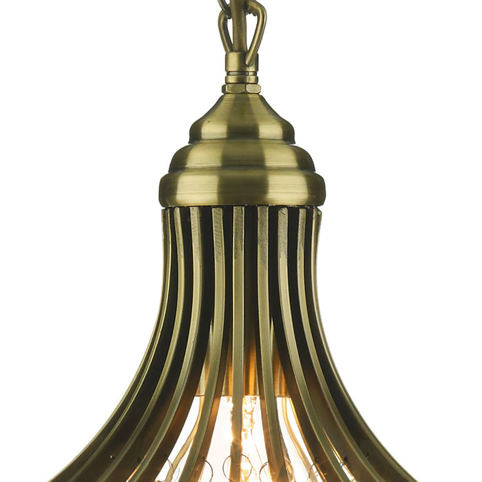 Suri 1 Light Pendant Antique Brass Faceted Glass<br>Antique Brass