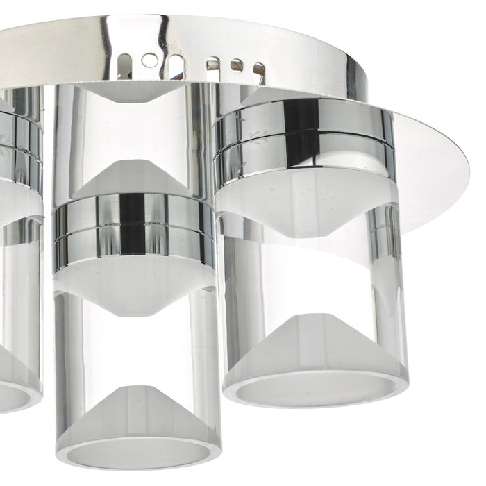 Susa Bathroom 3 Light Flush Polished Chrome Acrylic IP44 LED<br>Polished Chrome