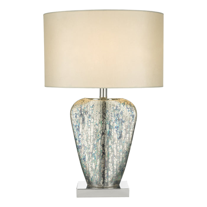 Syracuse Table Lamp Mercury Glass With Shade Silver Mercury Glass