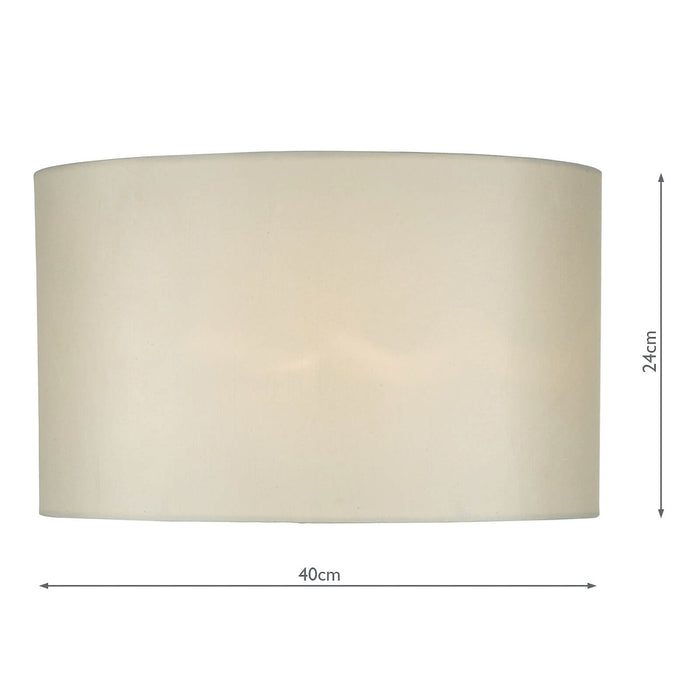 Syracuse White Faux Silk Oval Shade 40cm<br>White