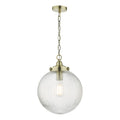 Tamara 1 Light Single Pendant Antique Brass Ribbed Glass<br>Antique Brass