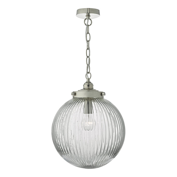 Tamara Pendant Satin Nickel & Ribbed Glass<br>Satin Nickel
