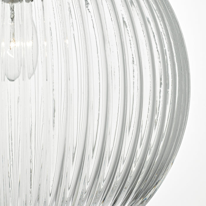 Tamara Pendant Satin Nickel & Ribbed Glass<br>Satin Nickel