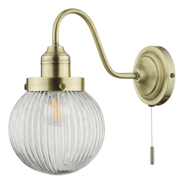 Tamara Wall Light Antique Brass Ribbed Glass<br>Antique Brass
