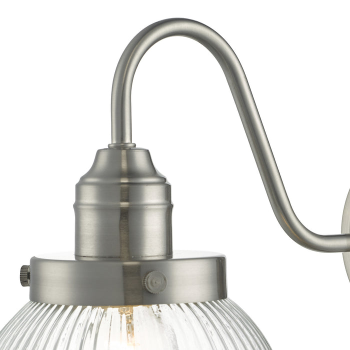 Tamara Wall Light Satin Nickel Ribbed Glass<br>Satin Nickel