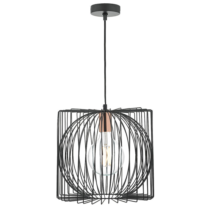 Taplow Pendant Black & Copper<br>Matt Black