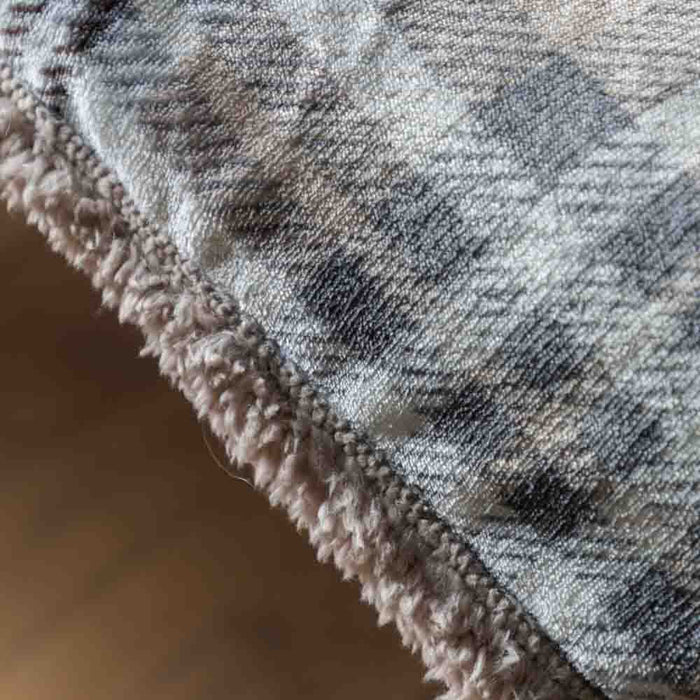 Tartan Sherpa Throw Natural
