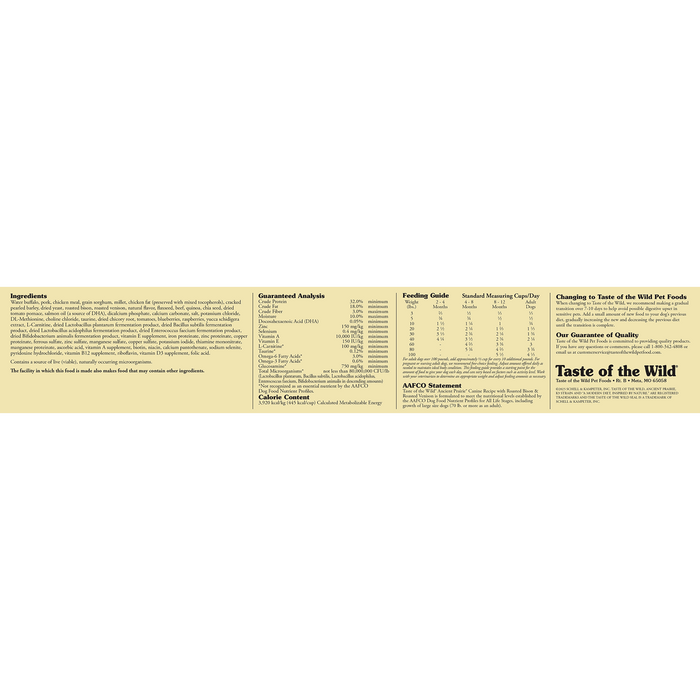 Taste of the Wild Ancient Prairie Canine Recipe with Roasted Bison & Roasted Venison