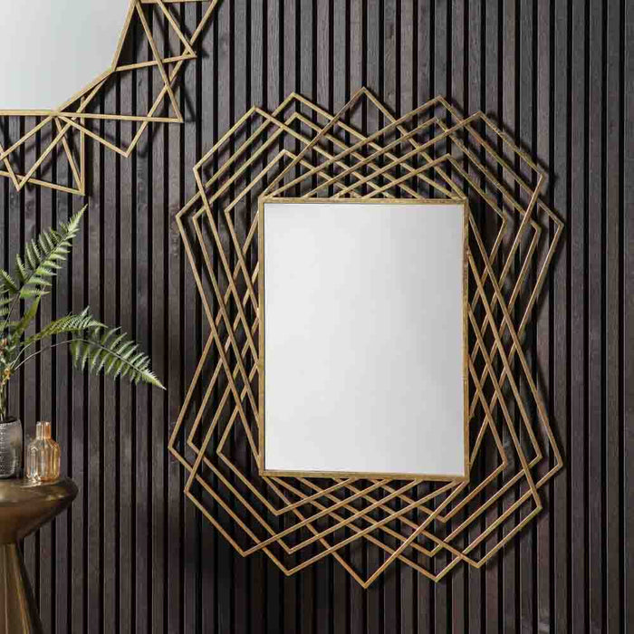 Taunton Rectangle Mirror Gold