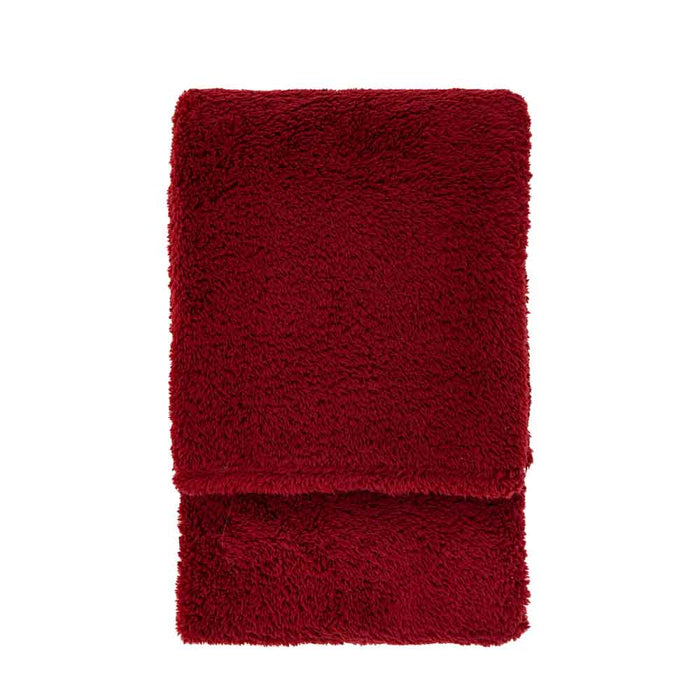 Teddy Fleece Throw Merlot
