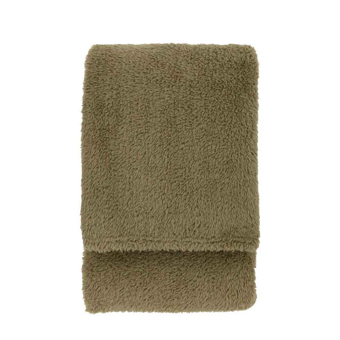 Teddy Fleece Throw Olive