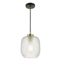 Tehya Pendant Matt Black Textured Glass<br>Matt Black