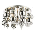 Thora 5 Light Flush Polished Chrome Smoked Glass<br>Polished Chrome