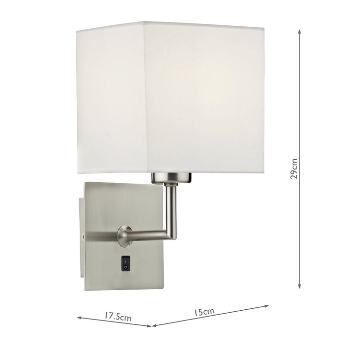 Tibet Wall Bracket Satin Chrome complete with Shade <br>Satin Chrome