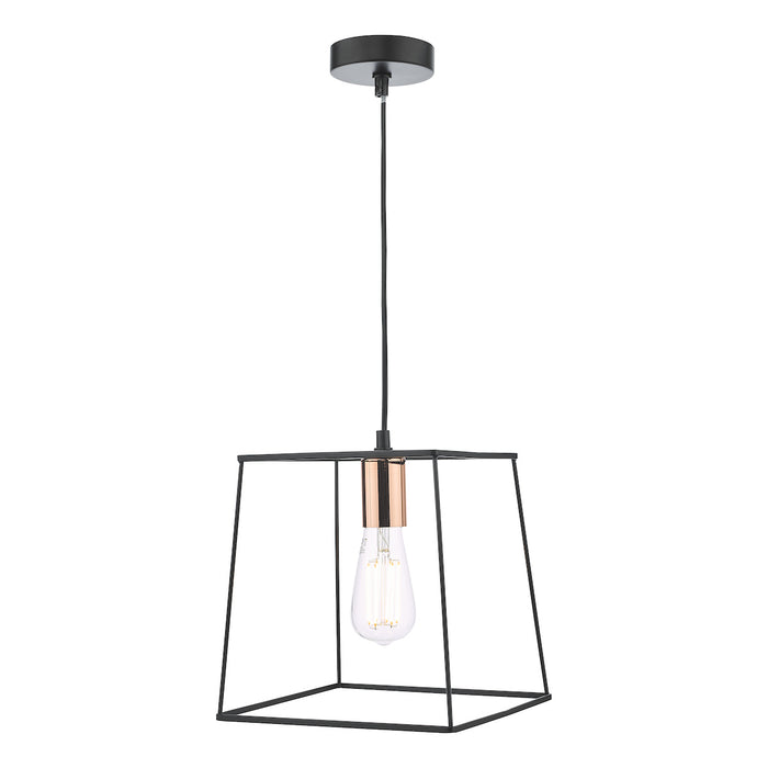 Tower 1 Light Single Pendant Matt Black CopperMatt Black