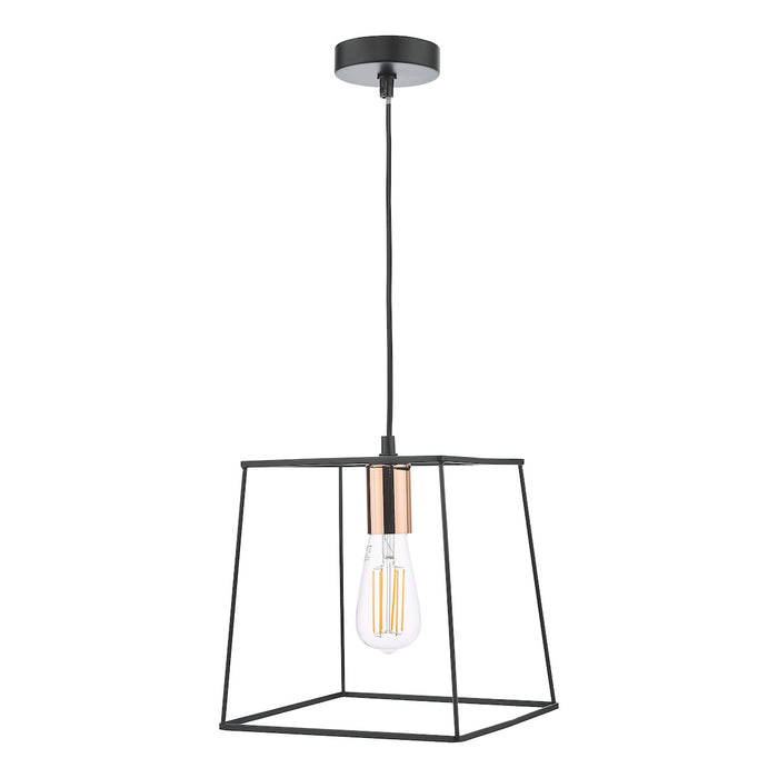 Tower 1 Light Single Pendant Matt Black CopperMatt Black
