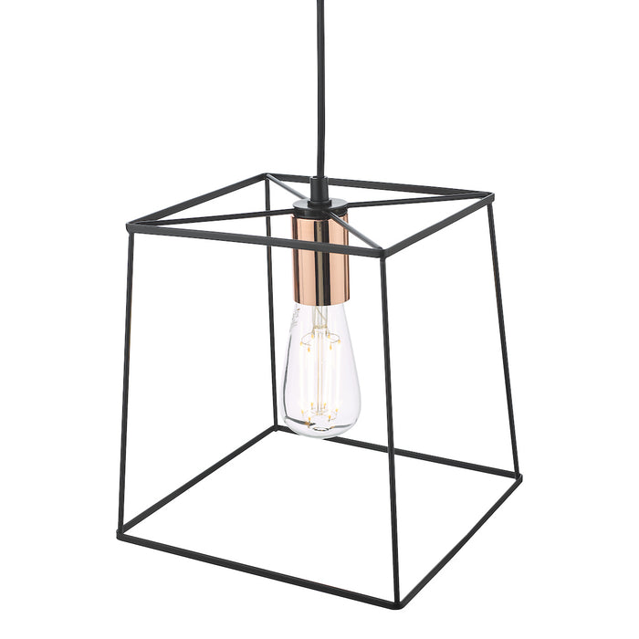 Tower 1 Light Single Pendant Matt Black CopperMatt Black