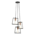 Tower 3 Light Cluster Pendant Black & Copper<br>Matt Black