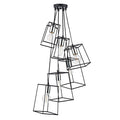 Tower 6 Light Cluster Pendant Black &amp; Polished ChromeMatt Black