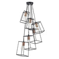 Tower 6 Light Cluster Pendant Matt Black & Copper<br>Matt Black