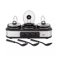 Tower T16015 Three Pot Slow Cooker 4.5L with Independent Temperature Controls - Stainless Steel