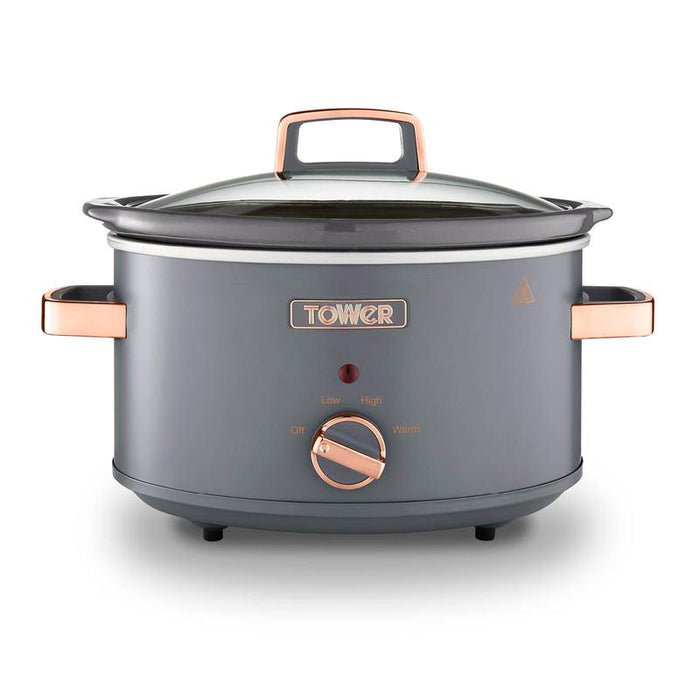 Tower T16042GRY Cavaletto 3.5L Slow Cooker - Grey and Rose Gold