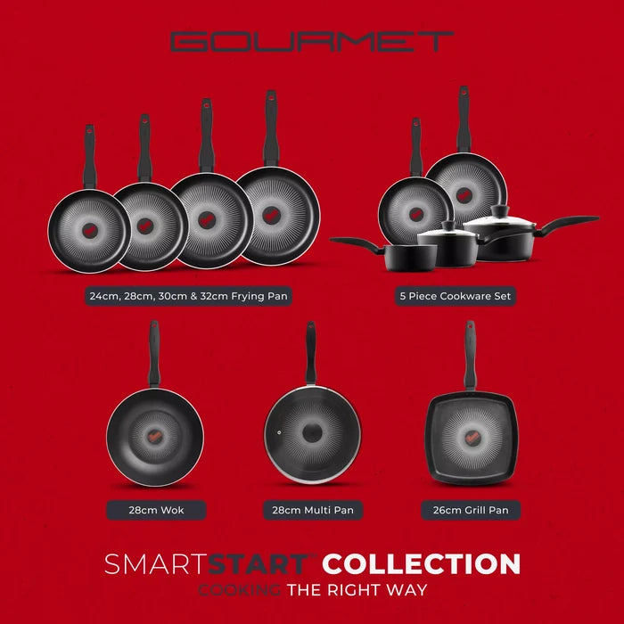 Tower T700318 SmartStart Gourmet 28cm Aluminium Multi-Pan & Lid Induction Compatible -  Oven Safe