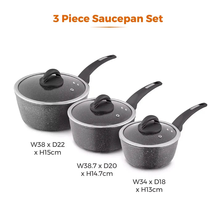 Tower T81212 3 Piece Induction Forged Pan Set 18/20/22cm c/w Lids