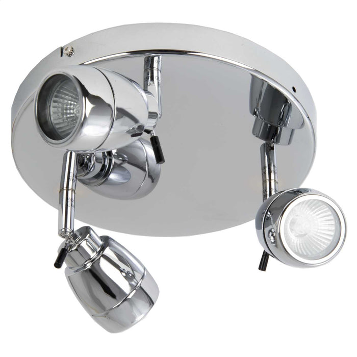 Triple Spotlight Plate Chrome (Suitable for Bathrooms)
