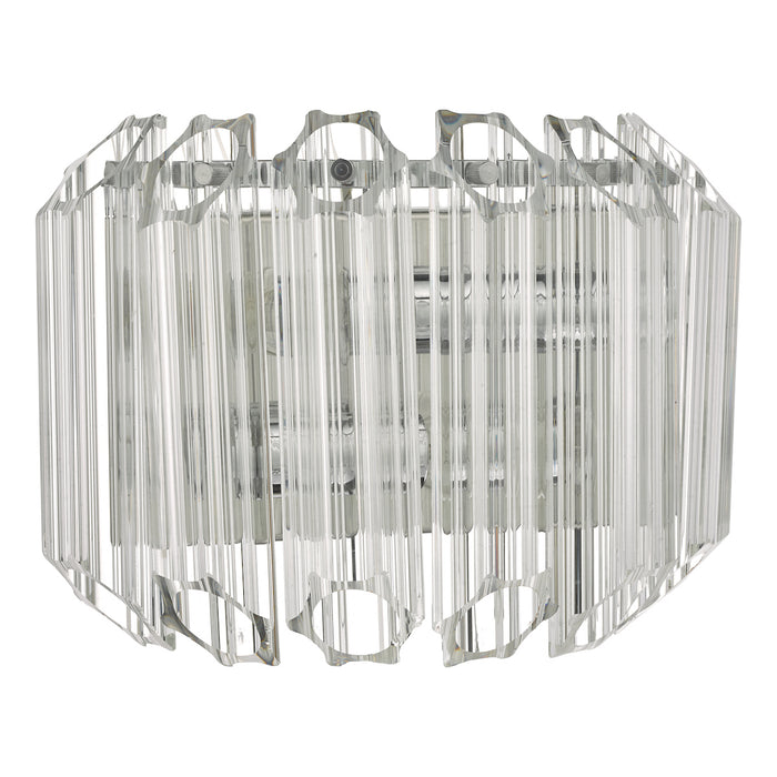 Tuvalu 2 Light Wall Light Glass & Polished Chrome<br>Glass
