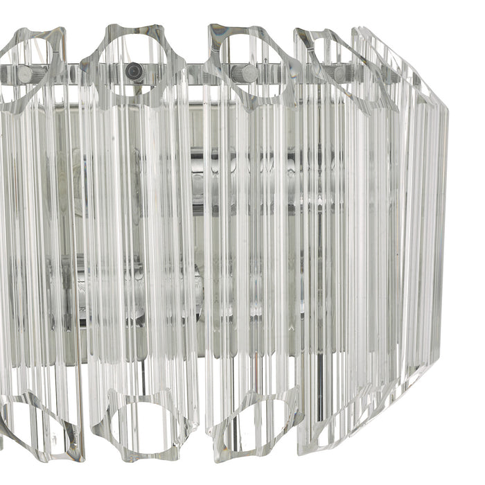 Tuvalu 2 Light Wall Light Glass & Polished Chrome<br>Glass