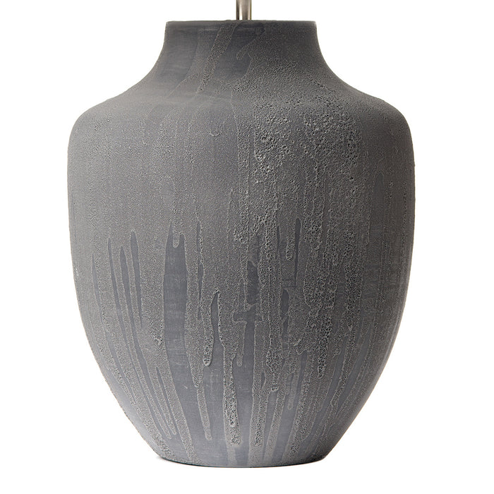Udine Table Lamp Textured Grey Base Only<br>Grey Ceramic