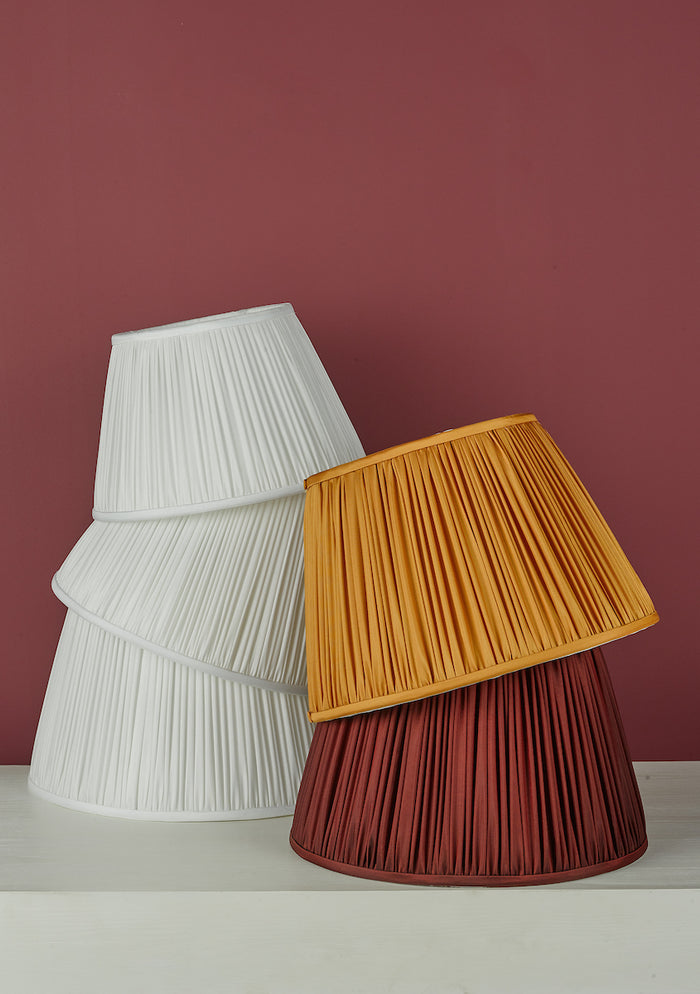 Ulyana Burgundy Faux Silk Pleated Shade 40cm<br>Red