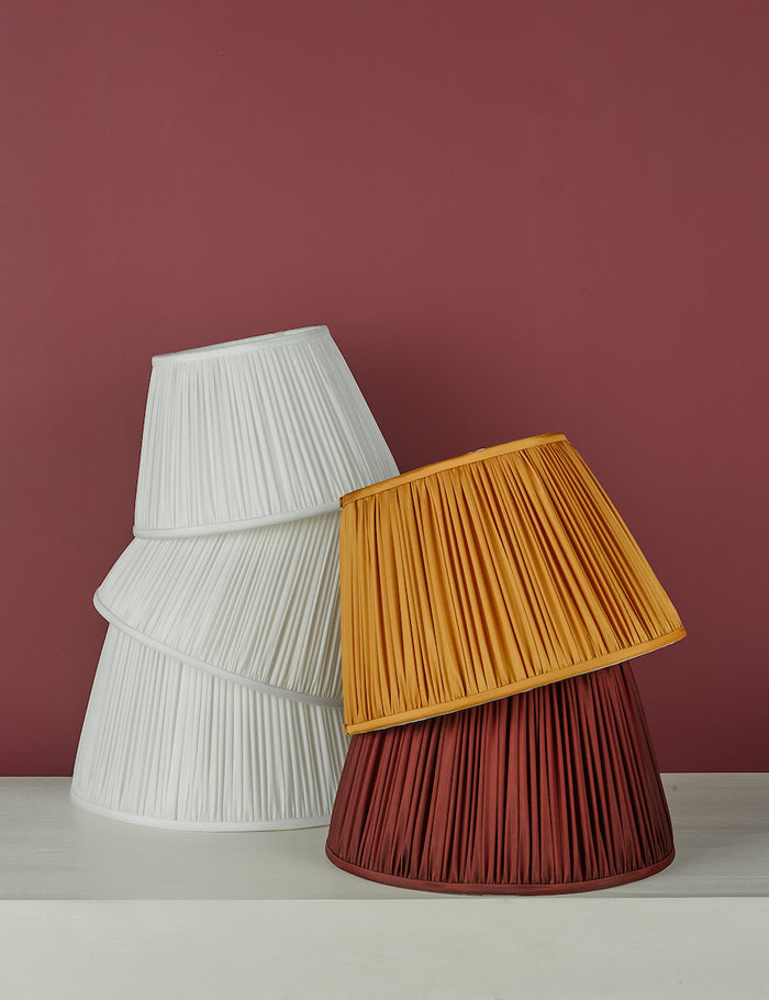 Ulyana Ivory Faux Silk Pleated Shade 35cm<br>Ivory