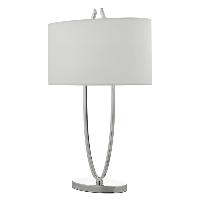 Utara Table Lamp Polished Chrome With Shade <br>Polished Chrome