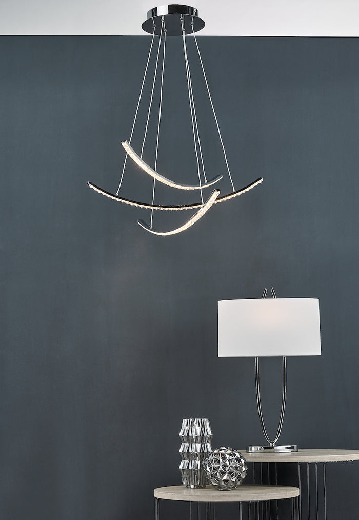 Utara Table Lamp Polished Chrome With Shade <br>Polished Chrome