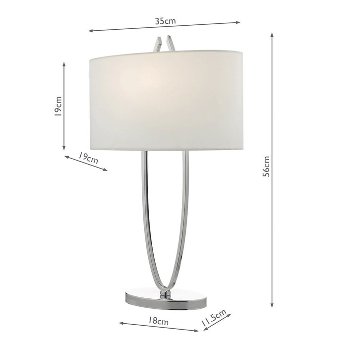 Utara Table Lamp Polished Chrome With Shade <br>Polished Chrome