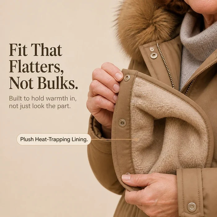 Velora – Plush-Lined Mid-Length Parka