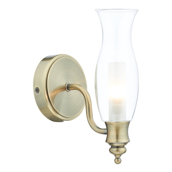Vestry Bathroom Wall Light Antique Brass IP44<br>Antique Brass